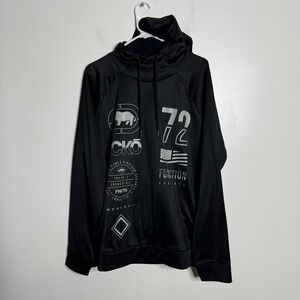 Ecko Function Hoodie Mens Large Black Graphic Performance Pullover Sweatshirt